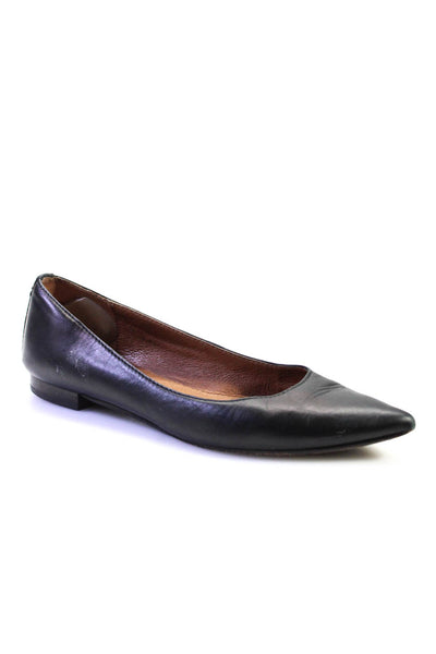 Frye Womens Leather Pointed Toe Slip-On Darted Flats Black Size 7
