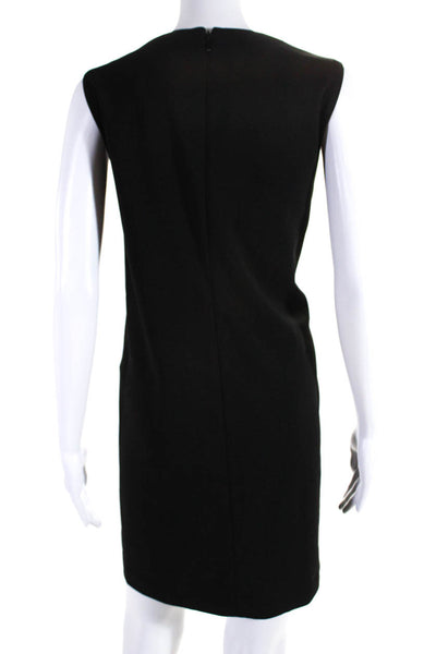 Calvin Klein Womens Bow Tied Draped Sleeveless Zipped A-Line Dress Black Size 10