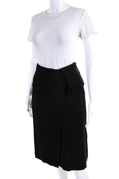 MM. La Fleur Womens Folded Waist Zipped Layered Midi Straight Skirt Black Size 6