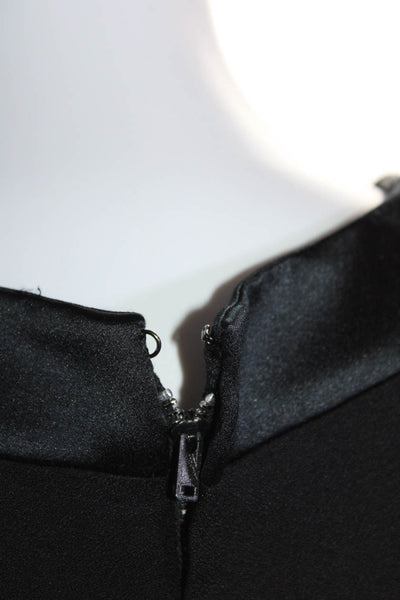 Valentino Boutique Womens V Neck Zippered Back Long Sleeved Blouse Black Size M