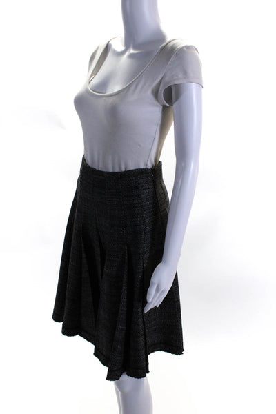 6267 Womens Woven Hook & Eye Slim Fit Blazer Pleated Skirt Suit Gray Size 40