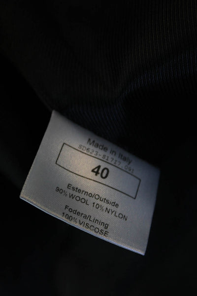 6267 Womens Woven Hook & Eye Slim Fit Blazer Pleated Skirt Suit Gray Size 40