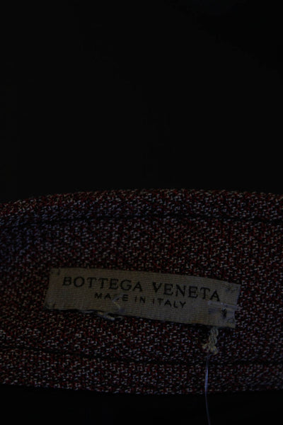 Bottega Veneta Womens Woven Buttoned Pleat Knee Length A Line Skirt Red Size 38