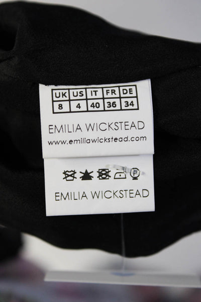 Emilia Wickstead Womens Floral Print Sleeveless Maxi Dress Blue Size 4
