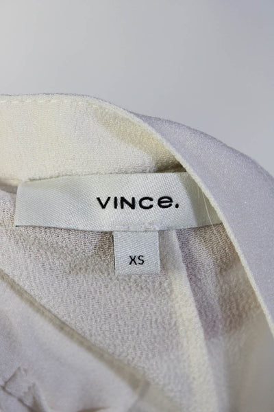 Vince Womens Silk Key Hole Neck Sleeveless Tank Top White Size Extra Small