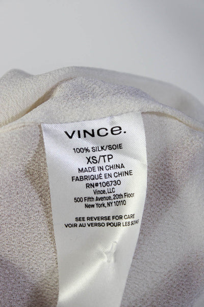 Vince Womens Silk Key Hole Neck Sleeveless Tank Top White Size Extra Small