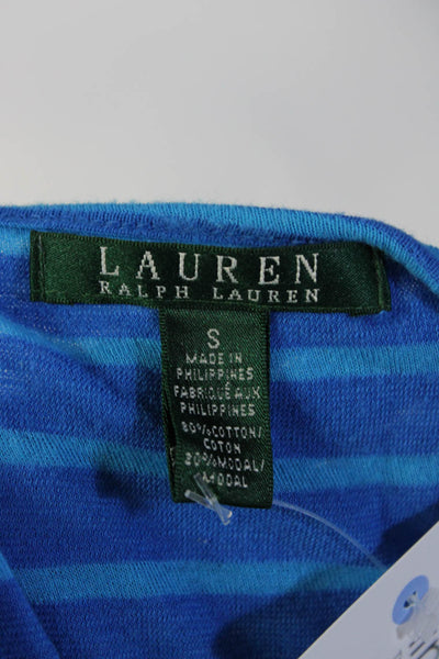 Lauren Ralph Lauren Womens Striped Sleeveless Maxi Dress Blue Size Small
