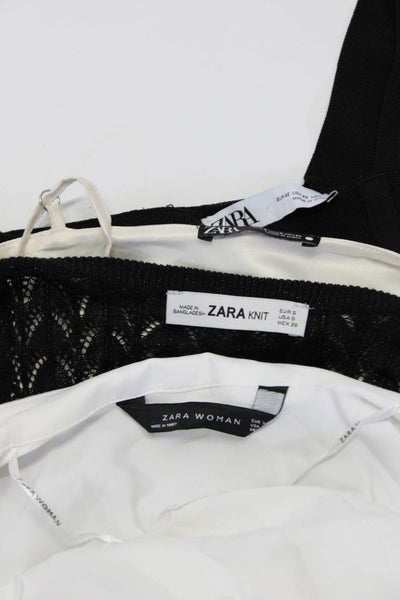 Zara Womens Tank Tops Button Down Shirt Black White Size Extra Small Small Lot 4