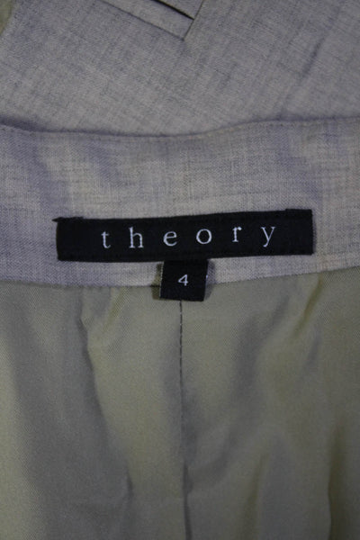 Theory Womens Open Front Lanai Tailor Blazer Jacket Beige Wool Size 4