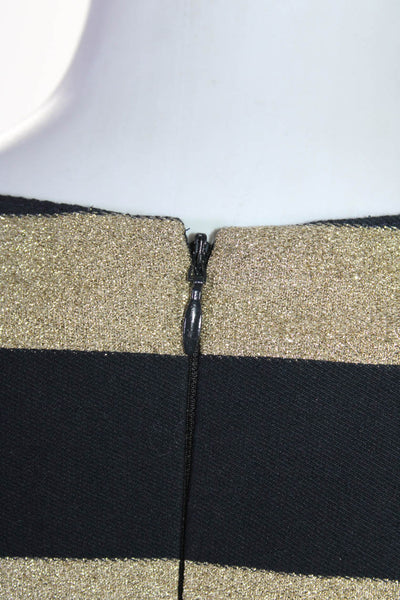 BASLER Womens Cotton Metallic Striped Print Midi Pencil Dress Black Size 40