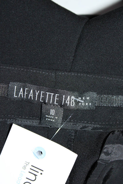 Lafayette 148 New York Womens Wool Pleated Front Dress Trousers Pants Black Size