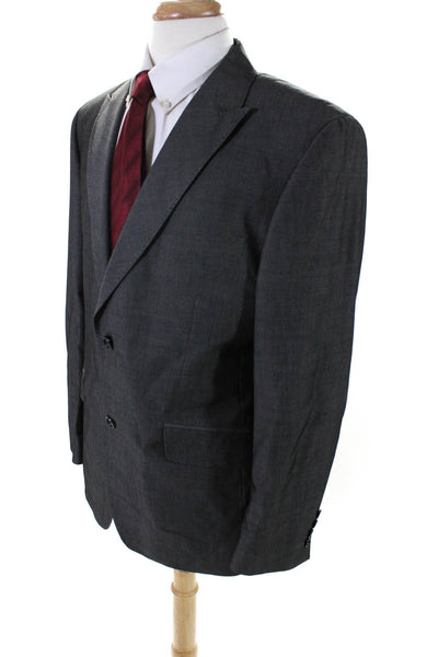 Laundry Mens Peaked Lapel Double Vented Two Button Blazer Jacket Gray Size 42R