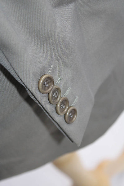 Boss Hugo Boss Mens Wool Notched Lapel Three Button Blazer Jacket Gray Size 44 L
