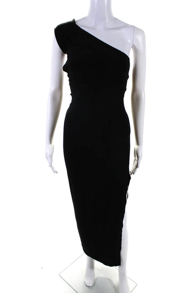Norma Kamali Womens Jersey Knit One Shoulder Maxi Dress Black Size XXS 32