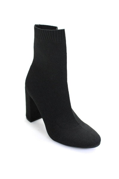 The Wishbone Collection Womens Knit Pull On High Heel Boots Black Size 8.5M