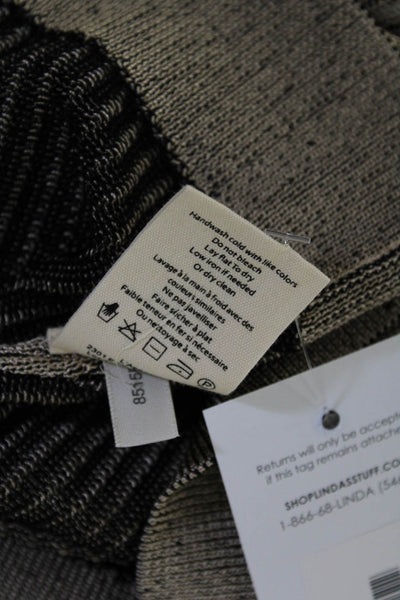 L'Agence Womens Knit Ribbed Hem V-Neck Spaghetti Strap Camisole Top Beige Size S
