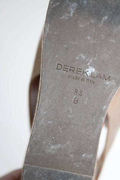 Derek Lam Womens Leather Peep Toe Gloved Platform Wedge Sandals Brown Size 8.5US