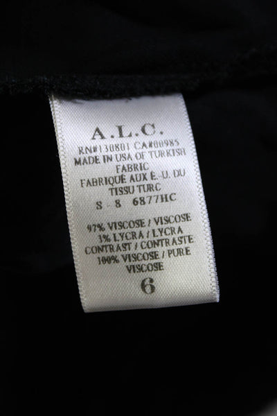 ALC Womens Sleeveless V Neck Front Zip Layered Shift Dress Black Size 6