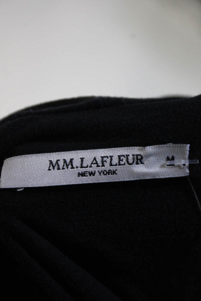 M.M. Lafleur Womens Long Sleeve V Neck Gathered Wrap Blouse Black Size M