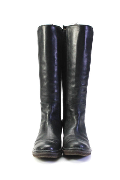 Alberto Fermani Womens Leather Elasticated Knee High Boots Black Size 6.5