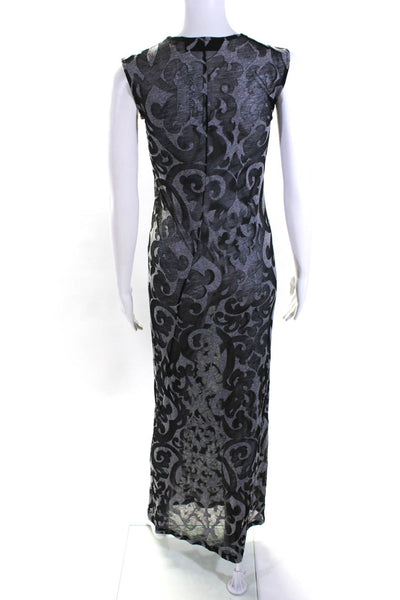 Norma Kamali Womens Black/Gray Printed Scoop Neck Sleeveless Tank Dress Size XS