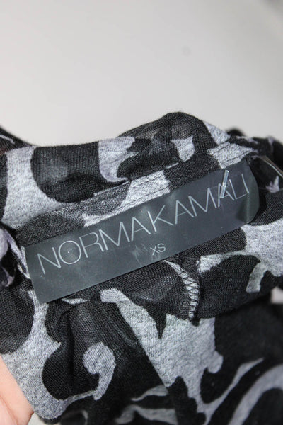 Norma Kamali Womens Black/Gray Printed Scoop Neck Sleeveless Tank Dress Size XS
