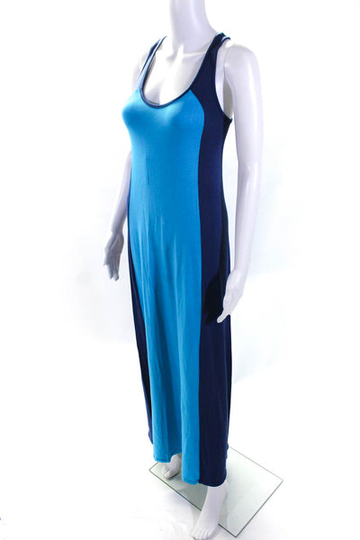 Michael Stars Womens Two Tone Blue Color Block Sleeveless Tank Dress S