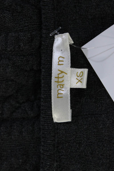 Matty M Womens Long Sleeved Scoop Neck Knit Short Sweater Dress Gray Size XS