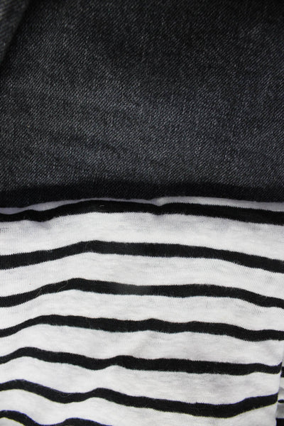 Frame Everlane Womens Striped Shirt Shorts White Black Gray Size M 25 Lot 2