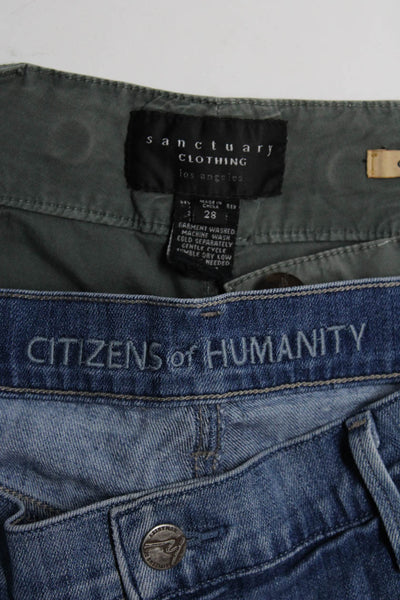 Citizens of Humanity Sanctuary Womens Denim Shorts Blue Green Size 28 30 Lot 2