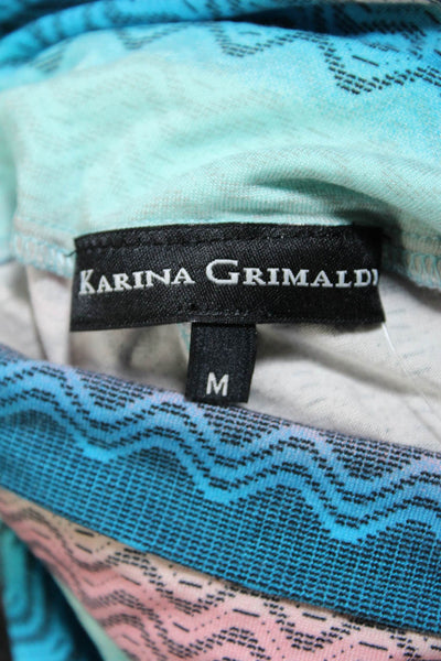 Karina Grimaldi Womens Striped Strapless Tube Top Jumpsuit Blue Pink Size M