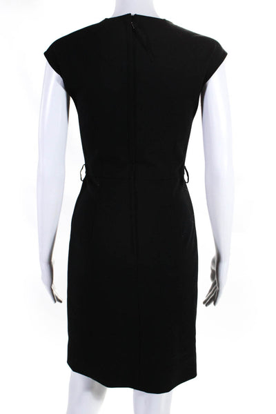 Marc Jacobs Women's V-Neck Sleeveless A-Line Lined Midi Dress Black Size 00