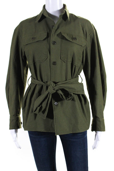 Polo Ralph Lauren Women's Long Sleeves Collared Button Up Jacket Green Size 0