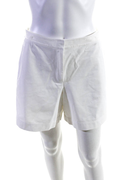 Lafayette 148 New York Elastic Waist High Rise Relaxed Fit Shorts White Size S