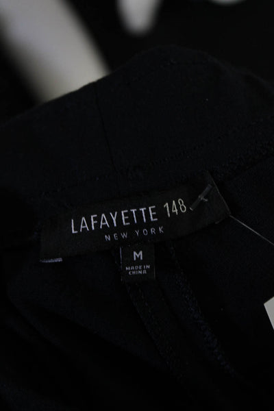 Lafayette 148 New York Womens Suede Elastic Waist Skinny Pants Navy Blue Size M