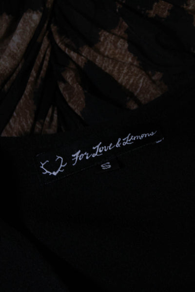 For Love And Lemons Womens Crew Neck Tank Top Black Size Small