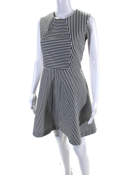 Kate Spade Saturday Womens Striped Fit & Flare A Line Dress Black White Size 6