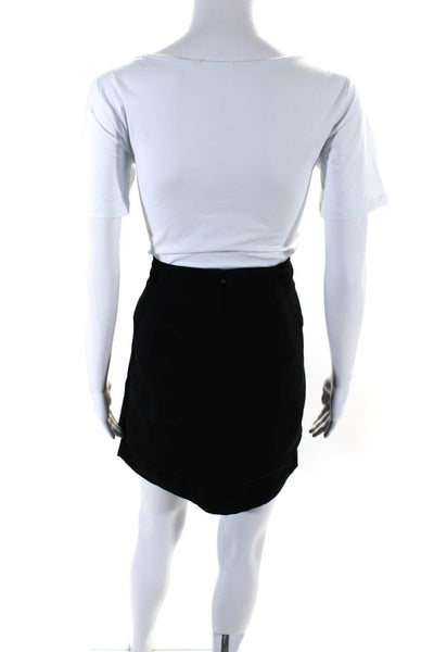 C/MEO Collective Womens Lined Front Tie Asymmetric Skirt Black Size M