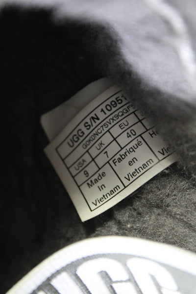 Ugg Womens Wool Peep Toe Platform Slingback Slippers Gray Size 9