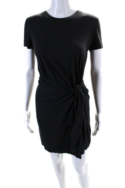 Rails Womens Cotton Short Sleeve Tie Front T shirt Dress Gray Size XS