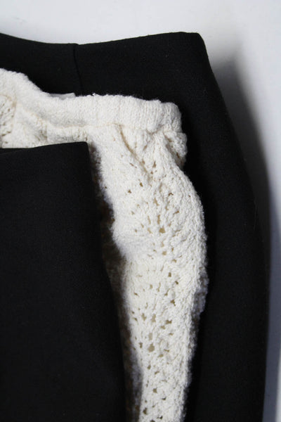 Zara Womens Drawstring Waist Crochet Mini Skirt White Size M S Lot 3