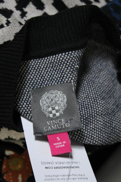 Vince Camuto Womens Tight-Knit Leopard Print Midi Sheath Dress Multicolor Size S