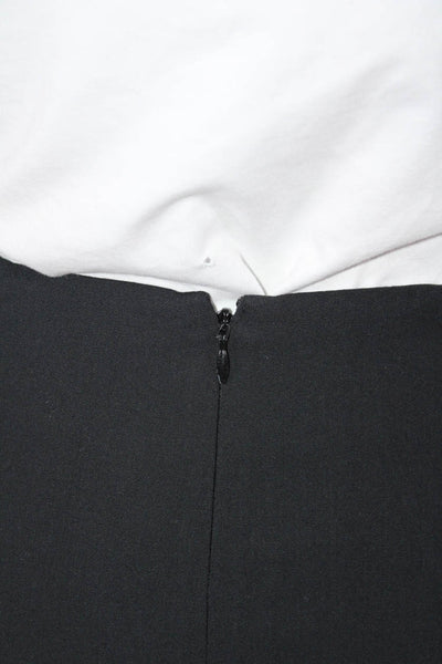 Theory Womens Wool Split Hem Back Zip Knee Length A-Line Skirt Black Size 6