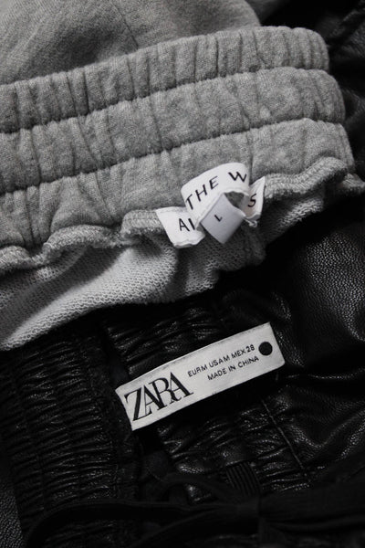 Zara All The Ways Womens Cotton Drawstring Tapered Pants Gray Size M L Lot 2