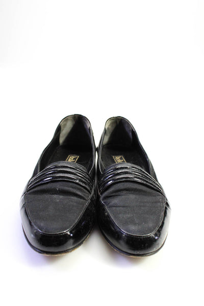 Botticelli Mens Nylon Leather Trim Apron Toe Slip On Loafers Black Size 10.5 D