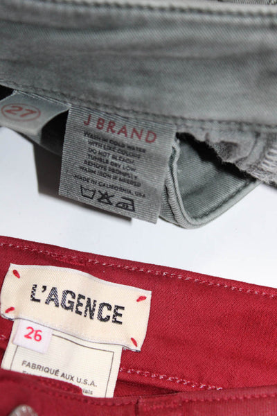 L'Agence J Brand Womens Jeans Cargo Pants Red Green Size 26 27 Lot 2