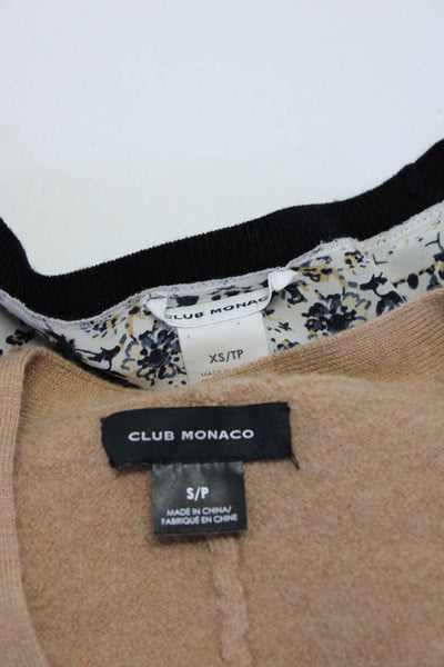 Club Monaco Womens Wool Silk Floral Print Layered Sweater Blue Size XS S Lot 2