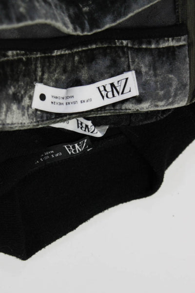 Zara Womens Velvet Invisible Zip A Line Maxi Skirt Green Size XS S Lot 3
