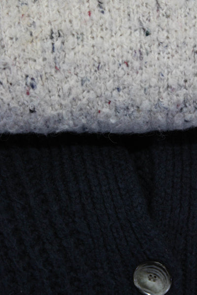 Zara Knit Womens Thick Knit Sweaters White Navy Blue Size Small Lot 2