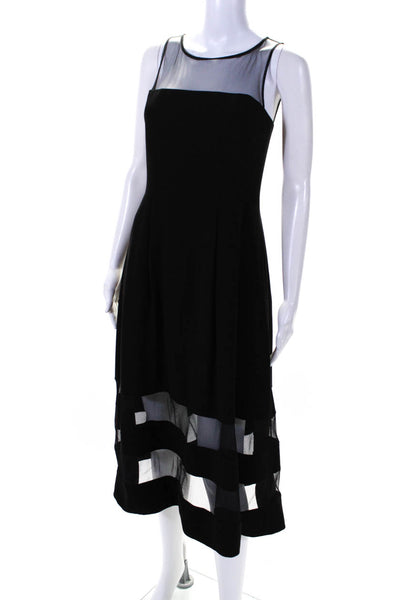 Aidan Aidan Mattox Womens Sleeveless Midi A Line Dress Black Size 4